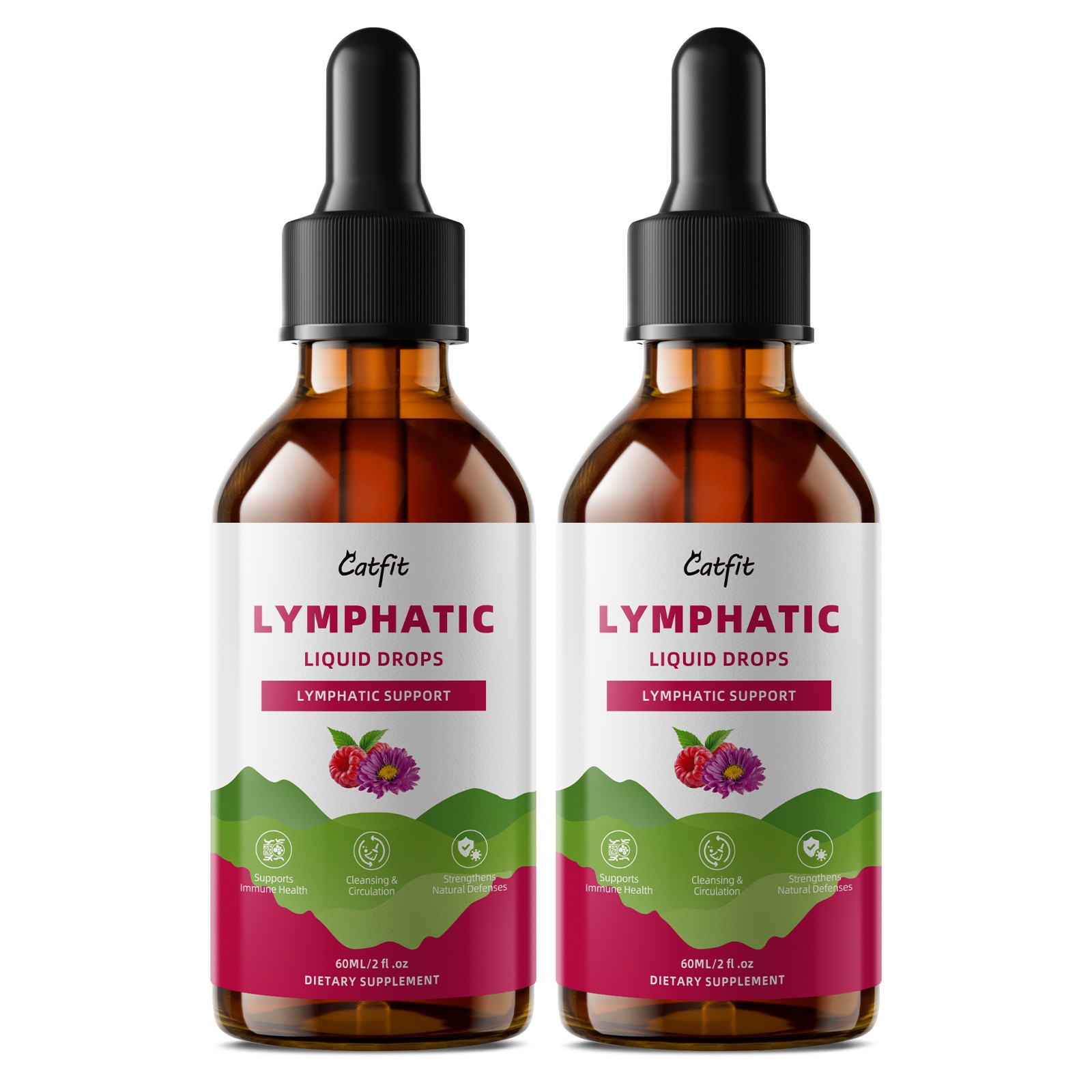 60ml Lymphatic Drainage Supplements Drops for Immune, Lymph System,Cleanse,Detox