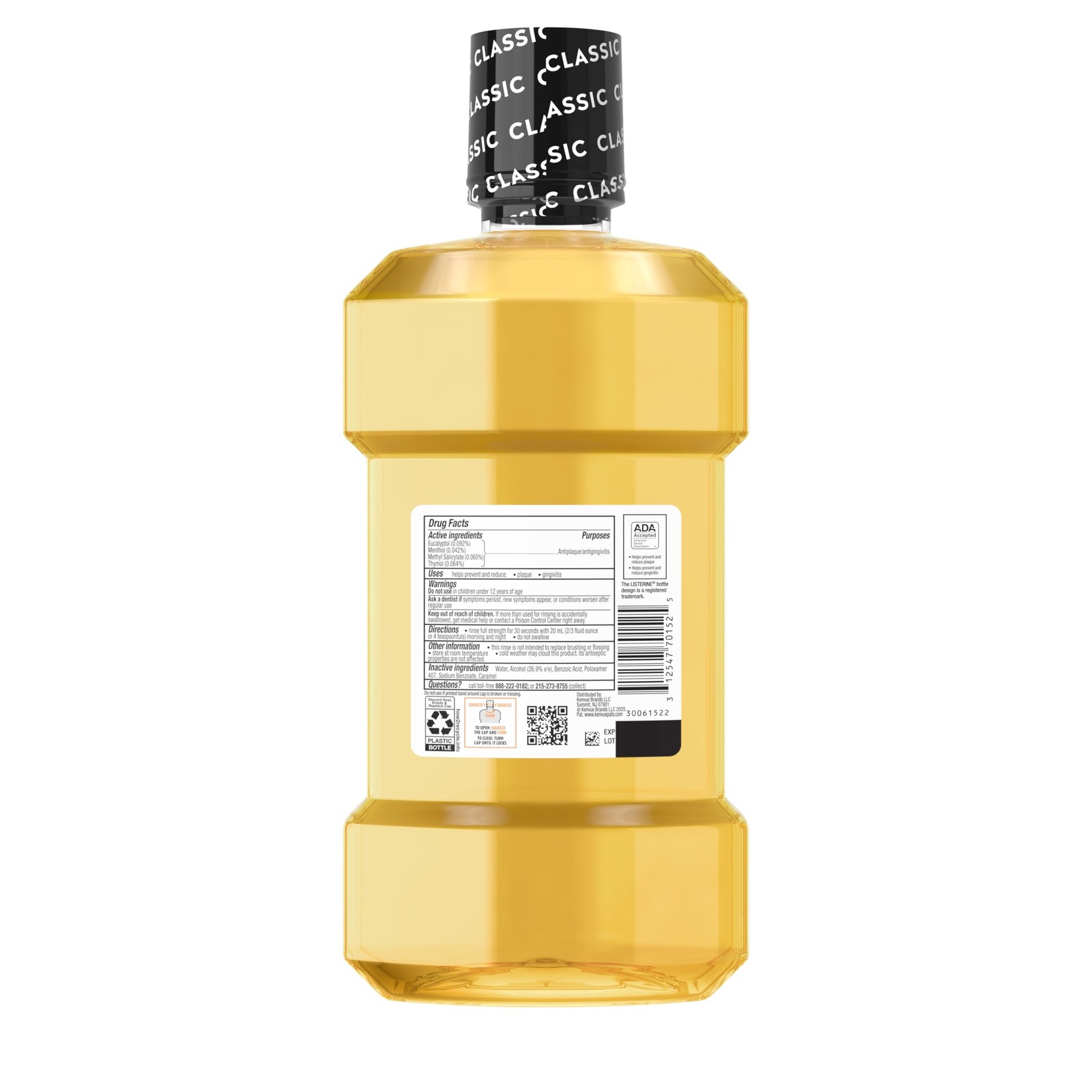 Listerine Original Intense Antiseptic Oral 33.8 Fl Oz (Pack of 1), Yellow