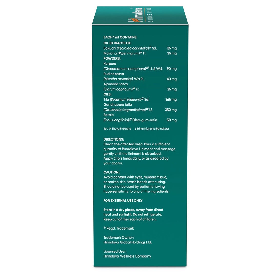 Rumalaya Liniment | Joint & Muscle Relief Ayurvedic Massage Care Formula | 60ML