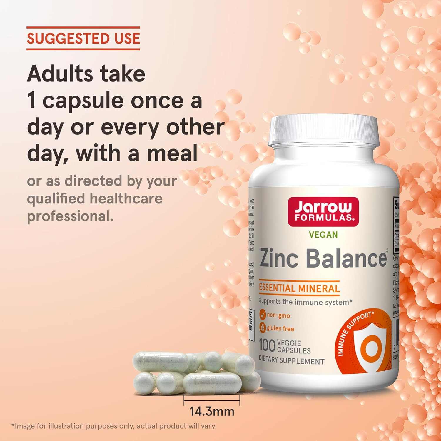 Zinc Balance 15 Mg – 100 Servings (Veggie Caps) – Includes Coppe