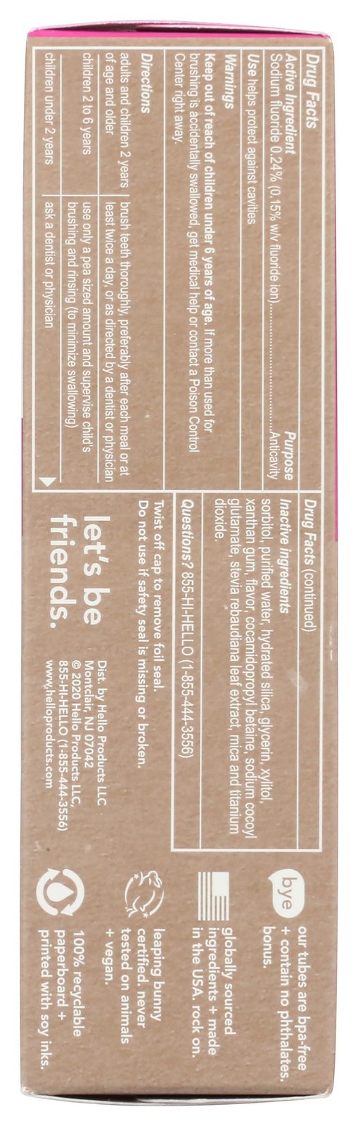 HELLO Bubblegum Unicorn Sparkle Toothpaste for Kids, 4.2 OZ