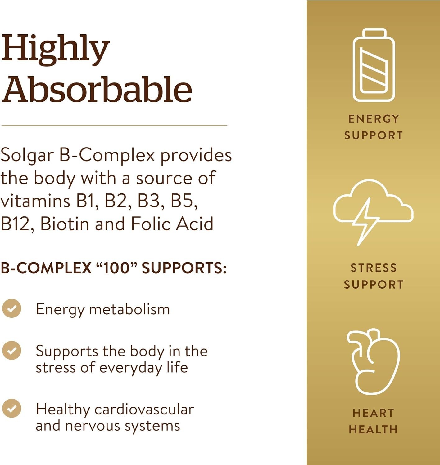 Solgar B-Complex- 100 vegetable capsules 250 – Non-GMO Vegan, Gluten Dairy Free