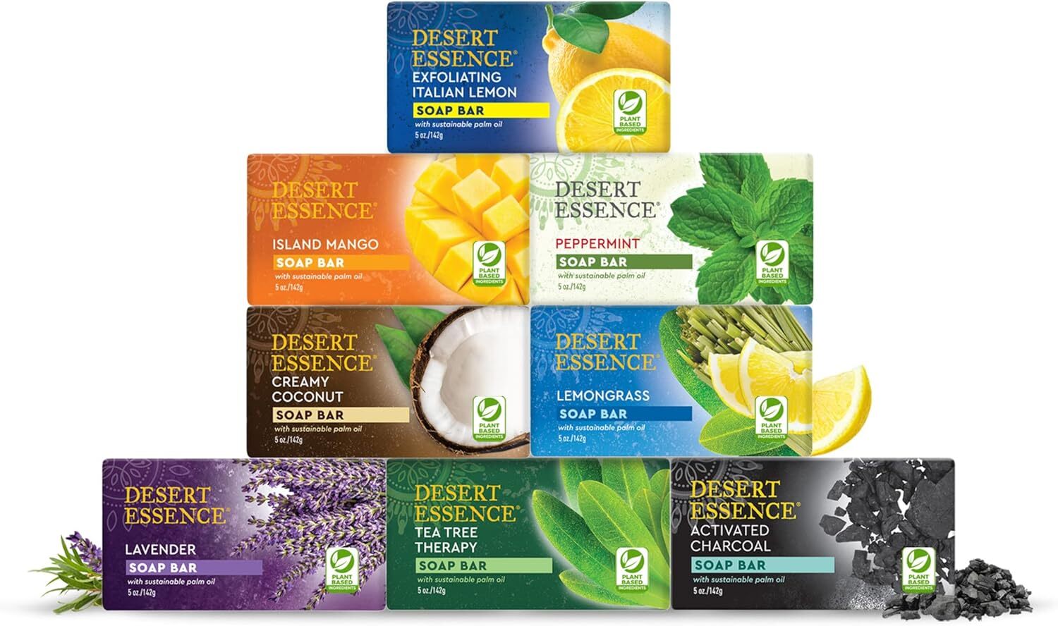 DESERT ESSENCE Activated Charcoal Soap Bar 5 OUNCE ( 3 Pack /6 Pack / 9 Pack )