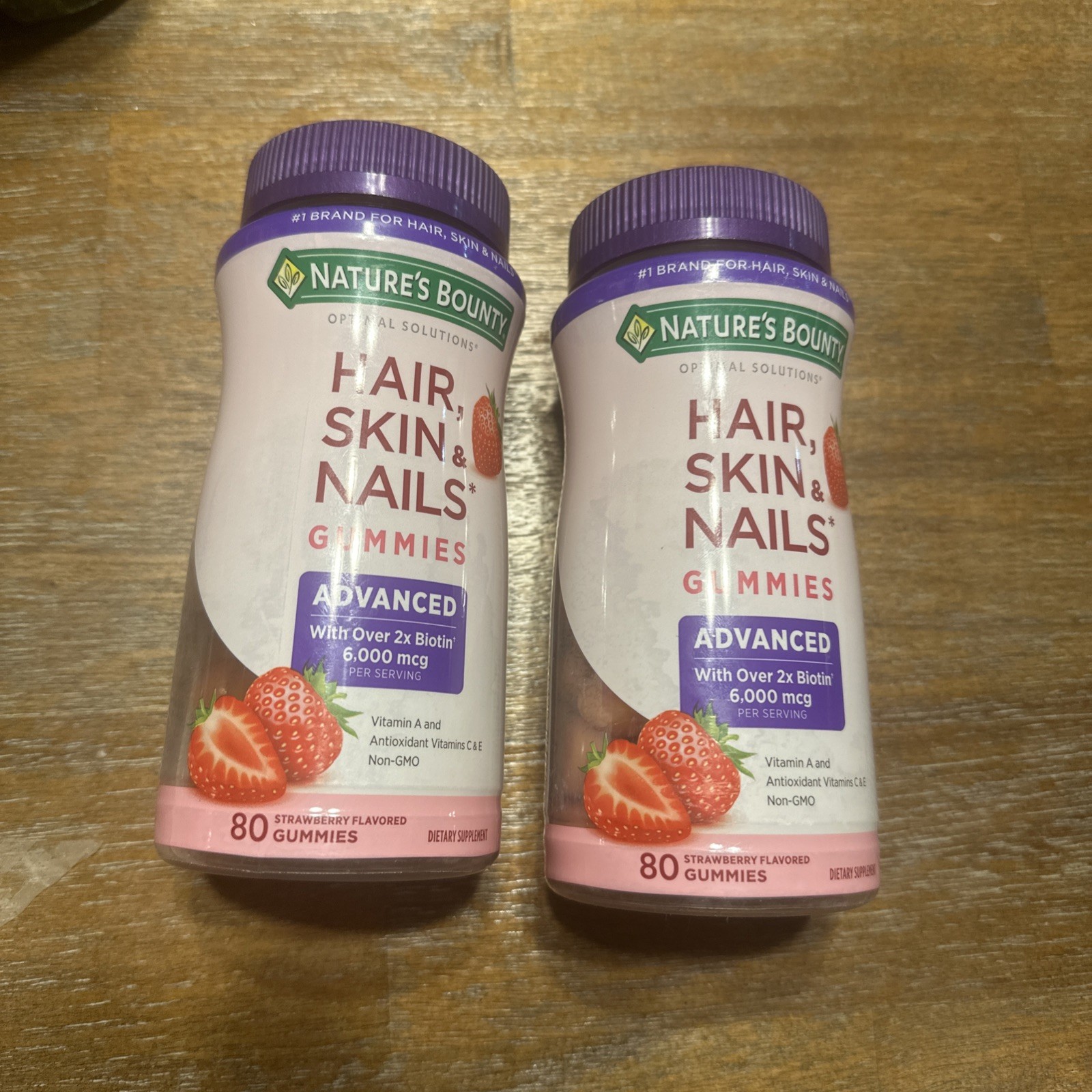2 Pack Hair Skin Nails Gummies 6000 mcg 160 count (2×80) Advanced Formula Biotin