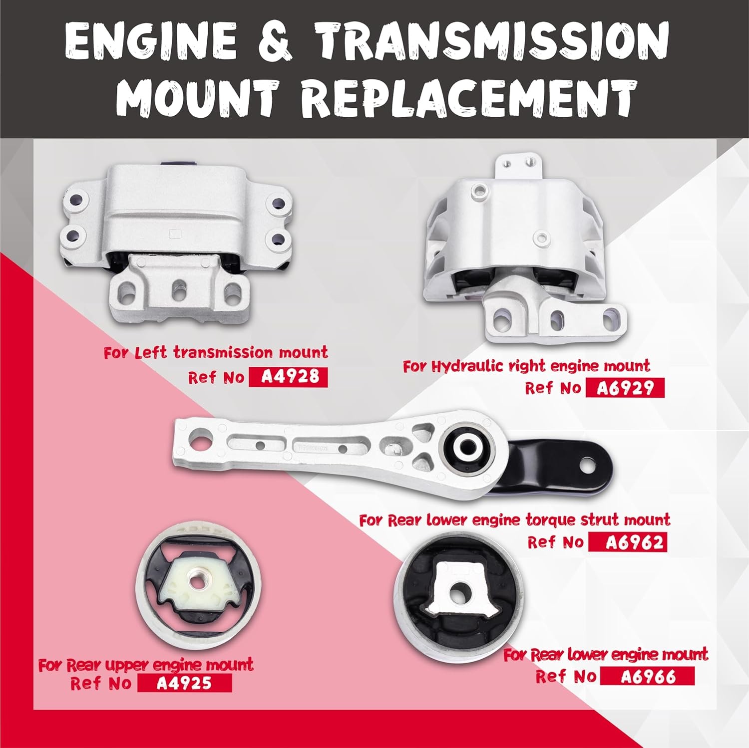 Engine Motor and Transmission Mount Compatible with Jetta 2014-2018 1.8L1.4L L4