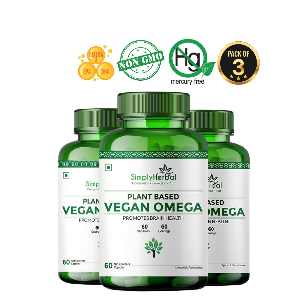 Simply Her.bal Vegan Omega 3 6 9 Pack of 3