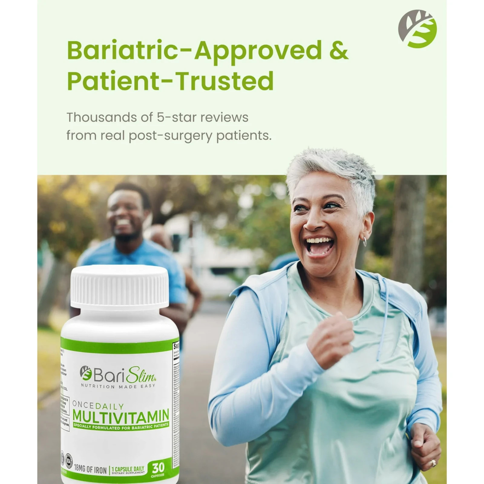 BariSlim Once Daily Bariatric Multivitamin 18mg of Iron Dietary Supplement, 30ct