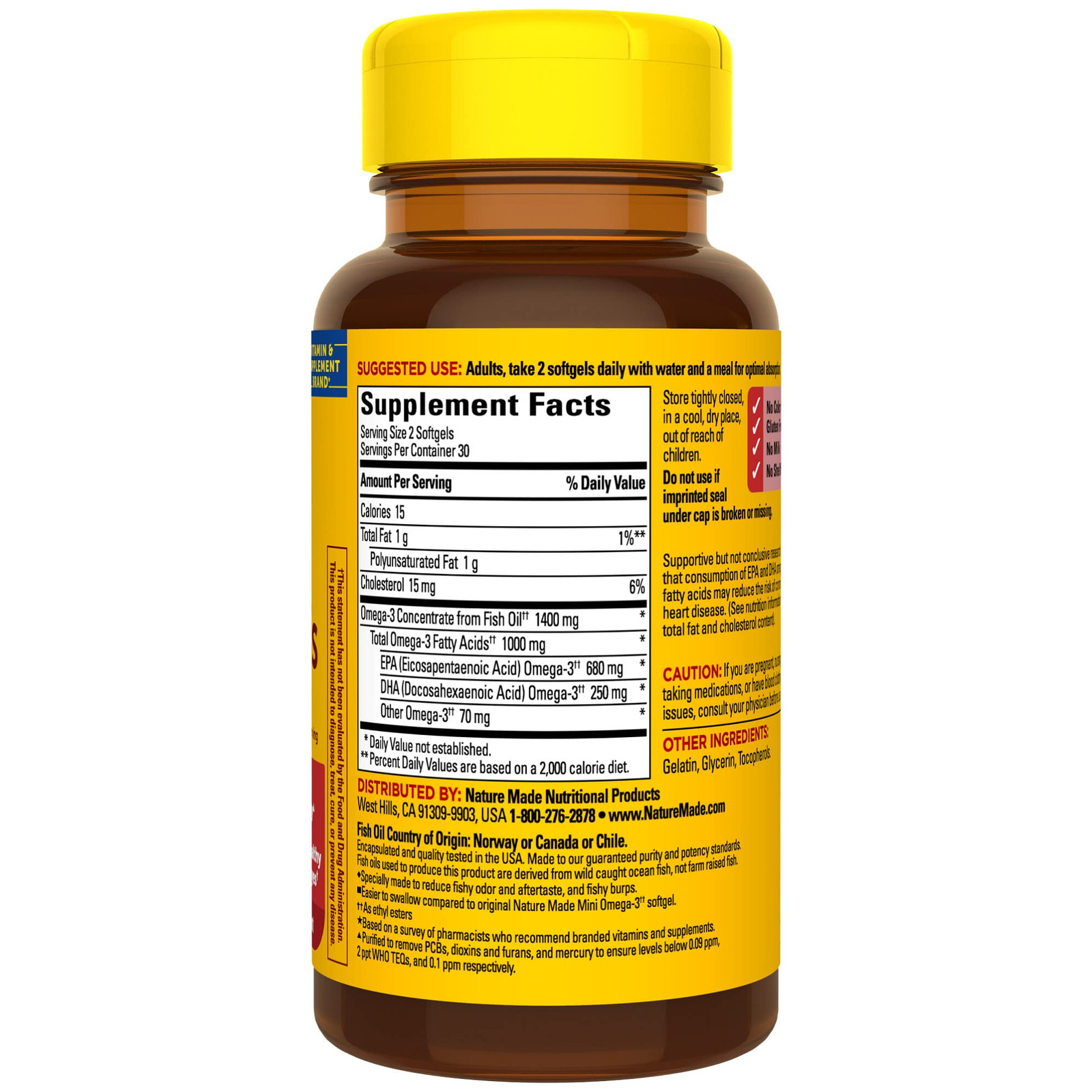 Nature Made Extra Strength Omega 3 Fish Oil Mini Softgels 60 Count