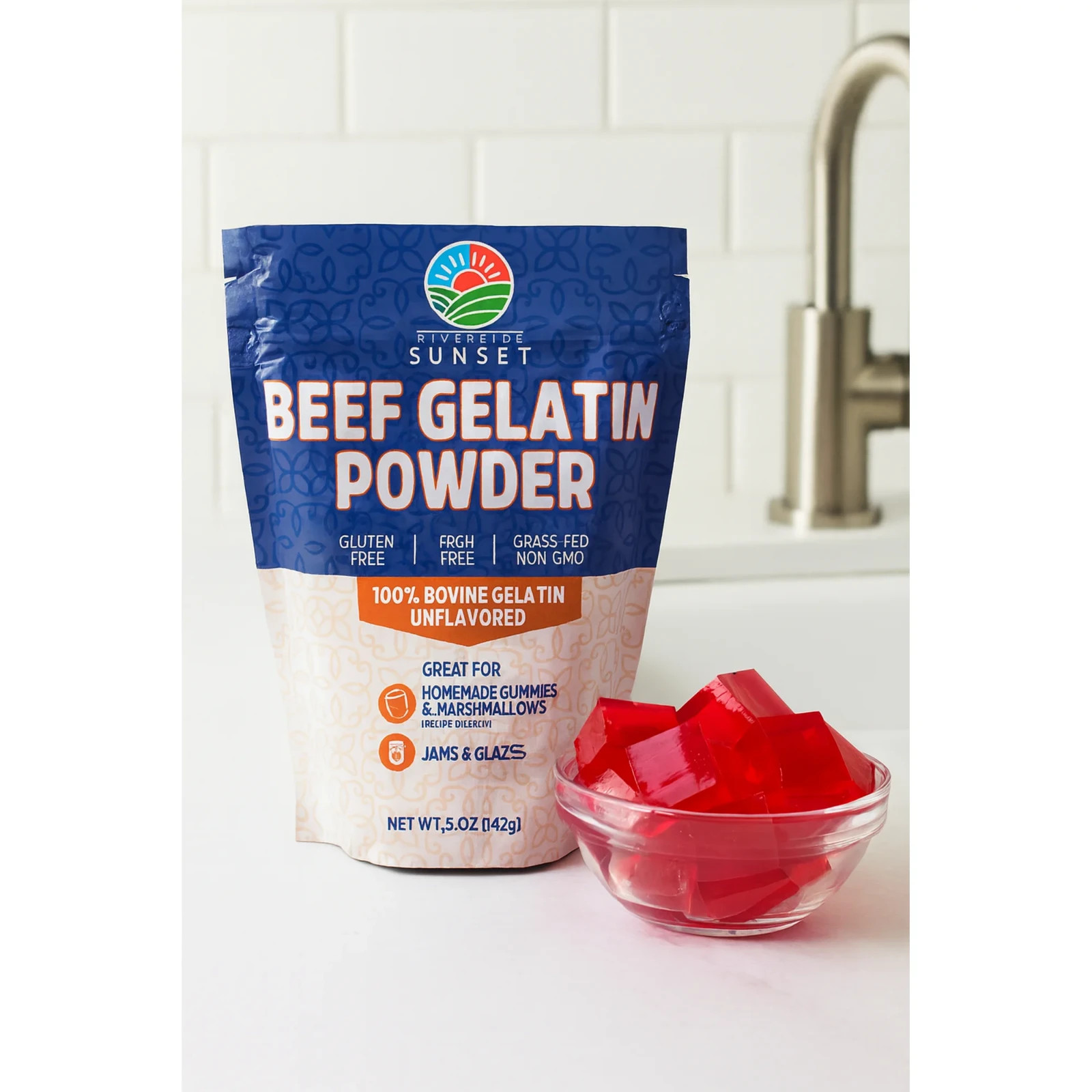 Divided Sunset, Unflavored Beef Gelatin Powder, 5 oz (142 g), Free Shipping….