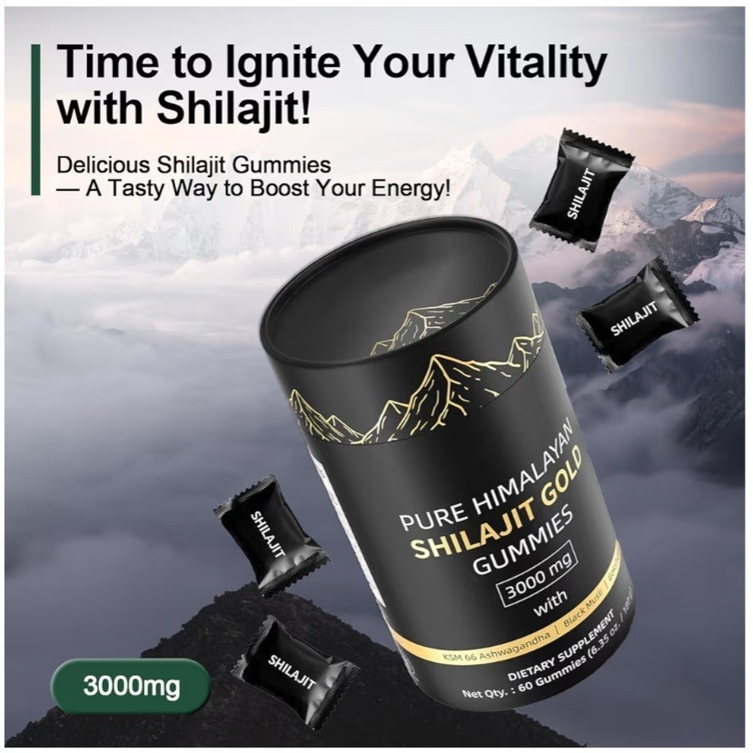 Shilajit Gummies, Pure Himalayan Shilajit Gummies Gold, Rich in Ashwagandha,…