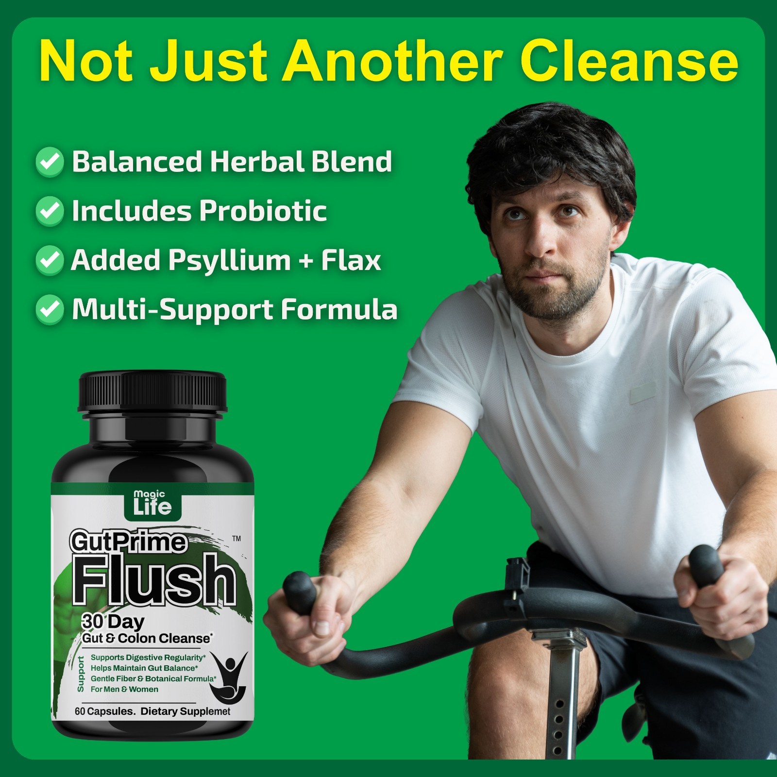 Super Colon Cleanse 30 Day Supply of Gentle Gut Cleanse Detox with Probiotics