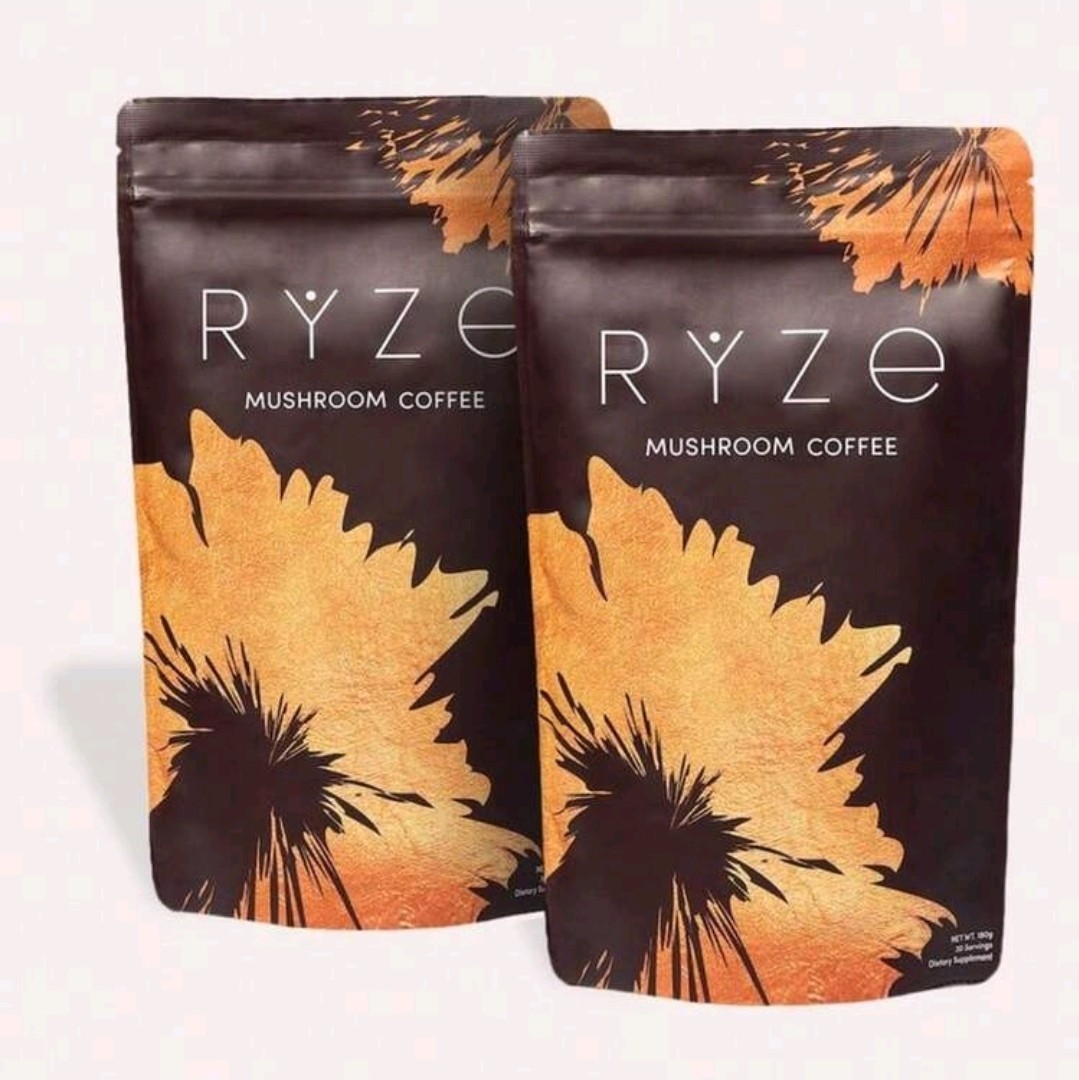 RY-ZE Organic Mushroom Coffee (30 Servings) | 6 Adaptogens + MCT Oil,