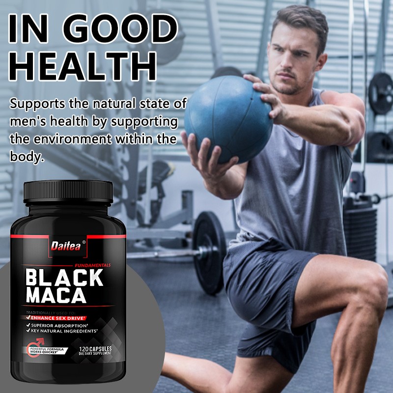 Black Maca Root 1000mg Lepidium meyenii Promotes Strength Energy 30-120 Capsules