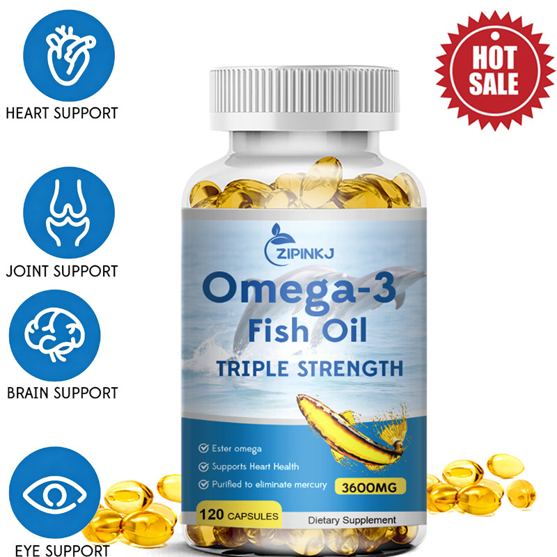 Omega 3 Fish Oil Capsules 3600mg 3x Strength EPA & DHA, Highest Potency 120Pills