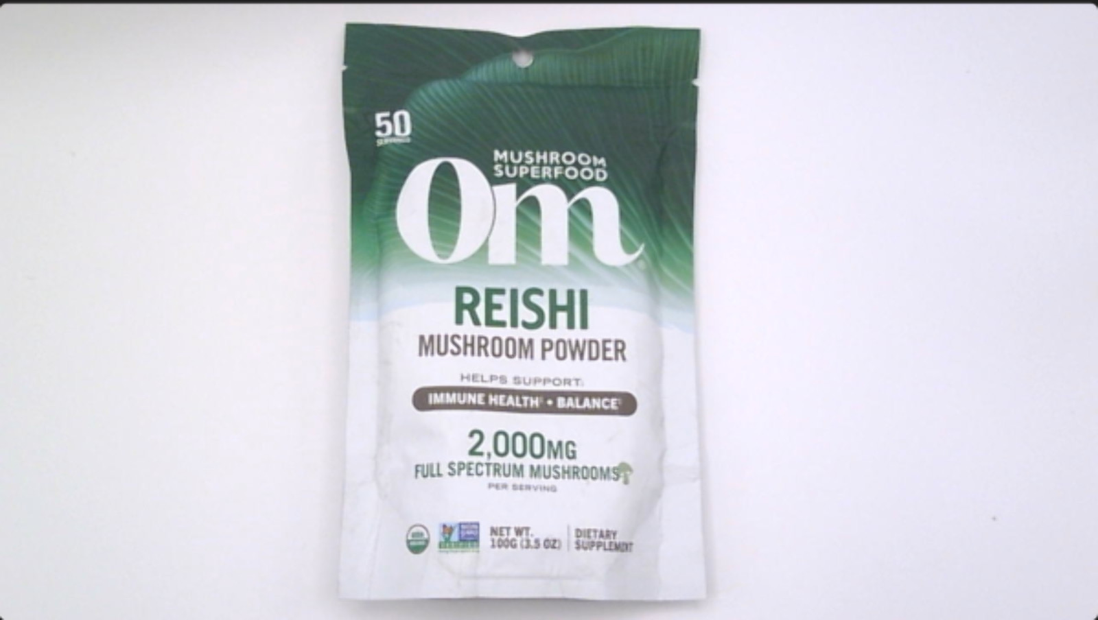 10/27 OM MUSHROOM SUPERFOOD Reishi Organic Mushroom Powder, 3.5 Ounce, 50 Servin