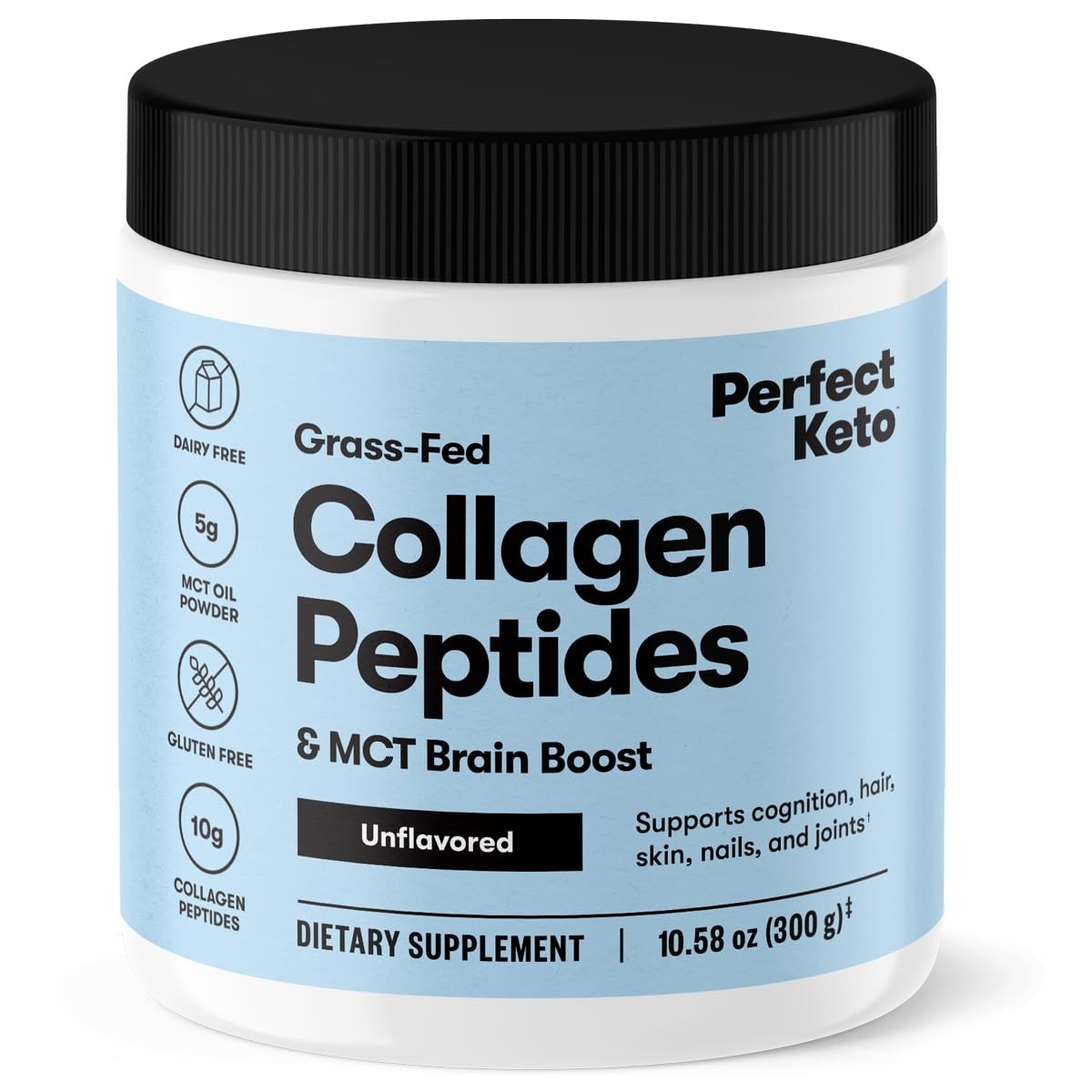 Perfect Keto Collagen Peptides, 10.6 Ounce (Pack of 1), Unflavored