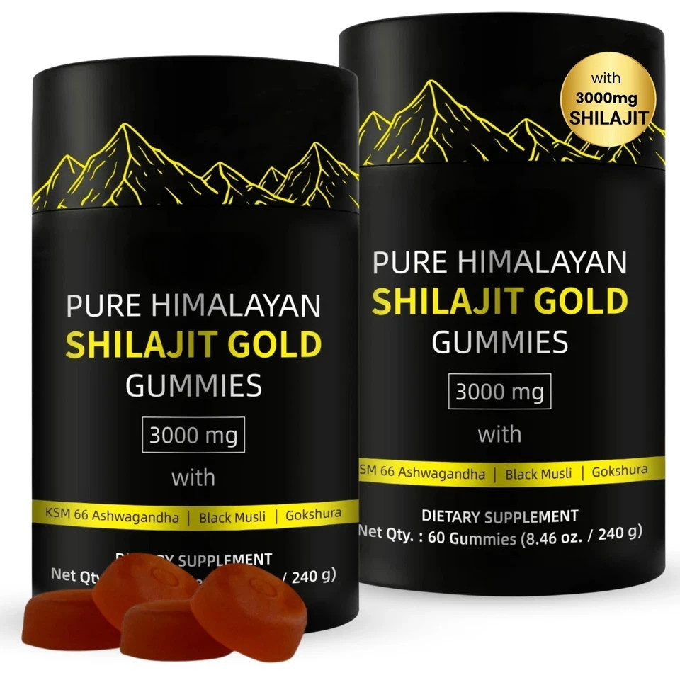 Bundle Of 4) Shilajit Gummies Pure Himalayan Shilajit for Men Lab Tested 60Gummy