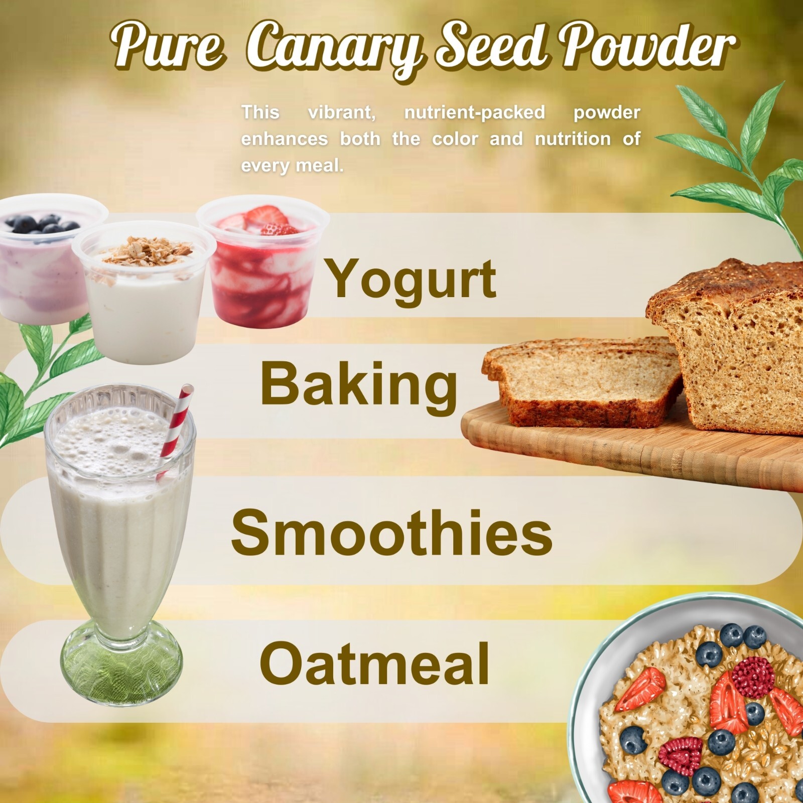 Alpiste 100% Natural Canary Seed Powder for Protein, Omega-3 & Digestive Health