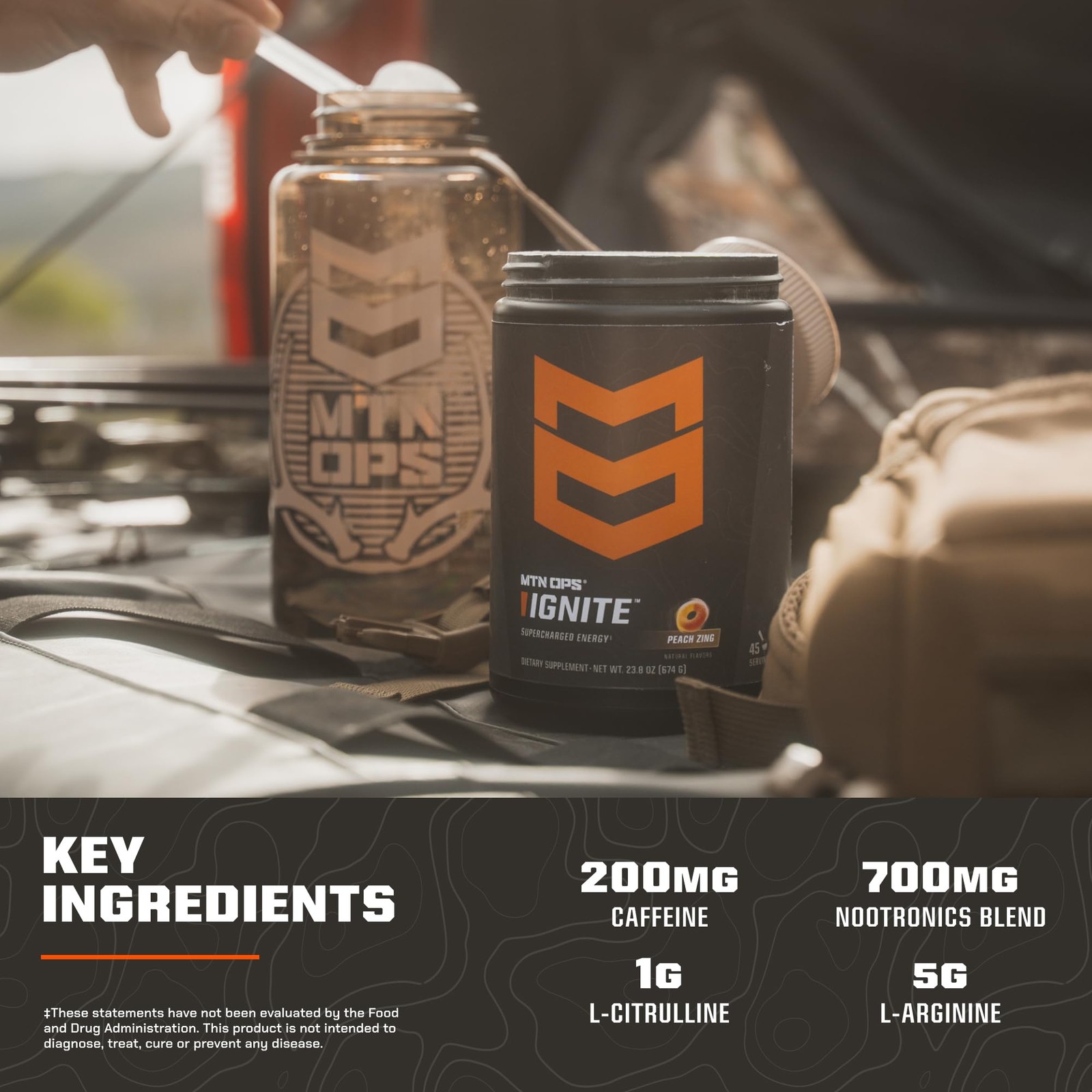 MTN OPS Ignite Energy Drink Powder, Gluten Free Nootropic Supplement Drink Mi…