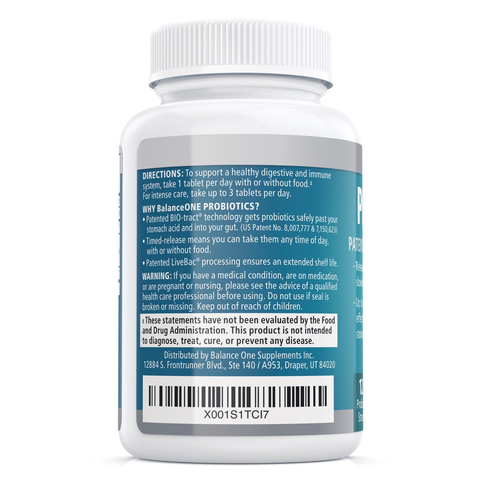 Balance ONE Probiotic, Once Daily, 12 strains, Shelf Stable, 2 Month Supply