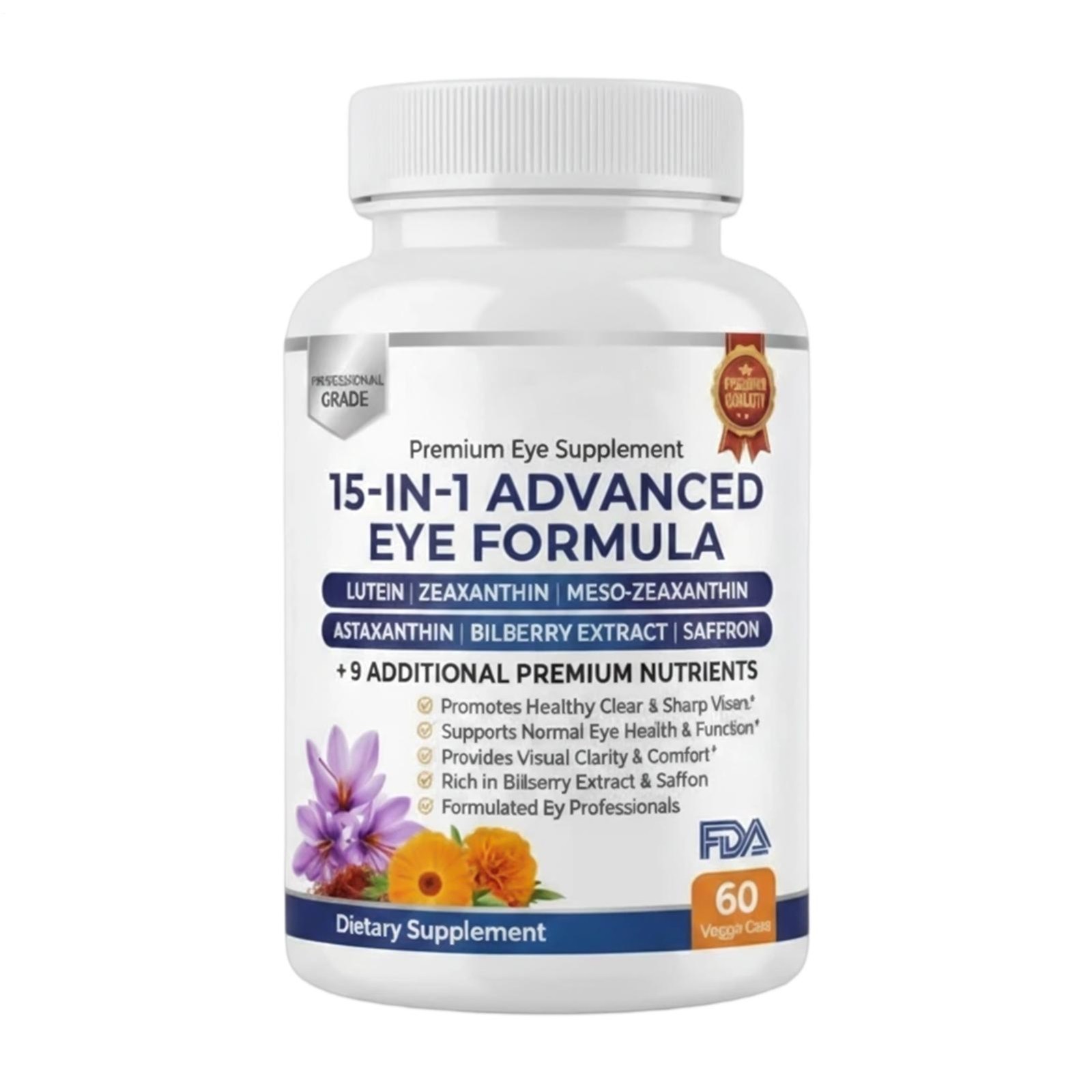 For 15 In 1 Advanced Eye Formula Neurobella Eye Health, 60pcs/bottle (1-3bottle)
