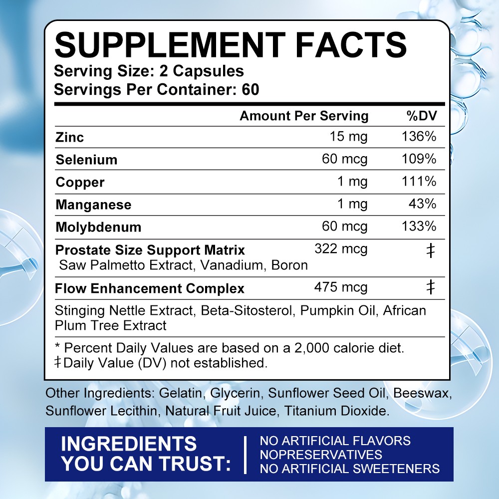 Men’s Prostate Supplements with Saw Palmetto, Support Bladder & Urinary Health