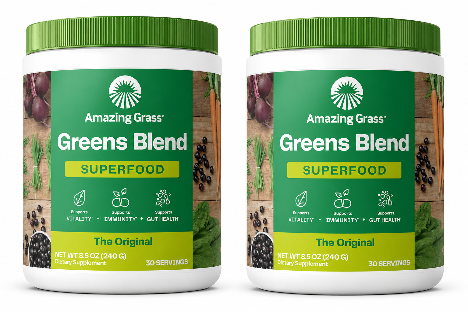 2 Pack Amazing Grass Green Superfood Supplement The Original 8.5 oz