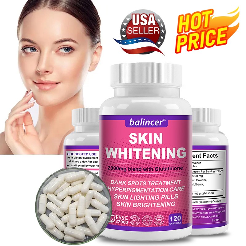 120ct L-Glutathione Capsules 2000MG Natural Anti-Aging Skin Whitening Supplement