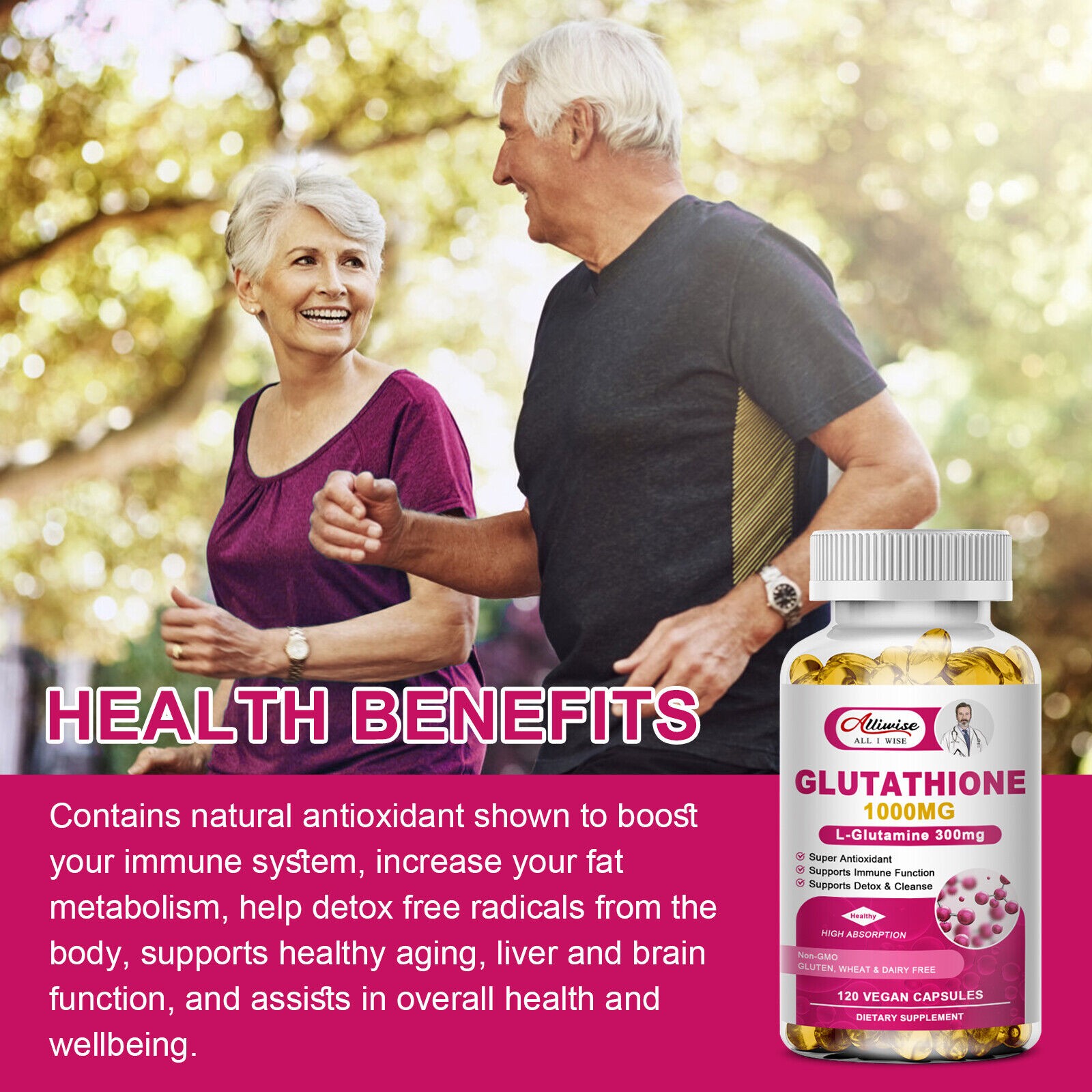 GLUTATHIONE Collagen Antioxidant Anti-aging Skin Whitening Vitamin C Capsules