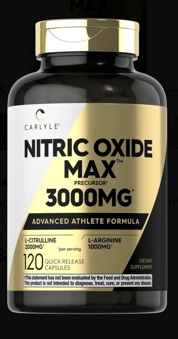 Nitric Oxide Supplement 3000mg 120 Caps Pre-Workout with L-Arginine L-Citrulline