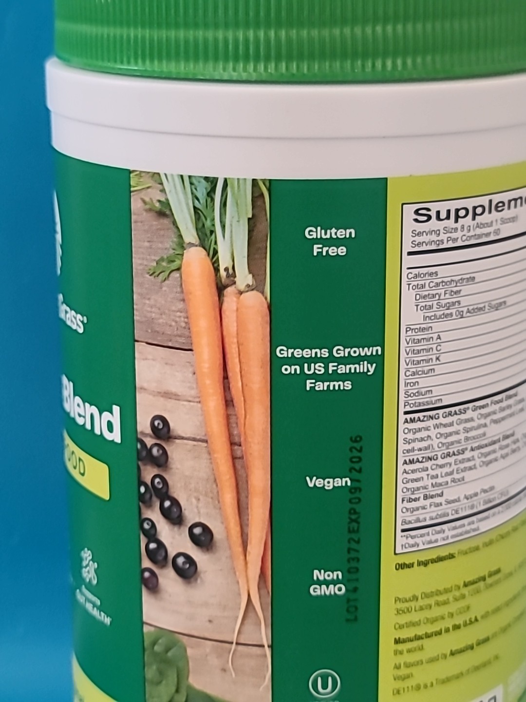 Amazing Grass• Greens Blend SUPERFOOD POWDER, The ORIGINAL, 60 Serv, EXP : 09/26