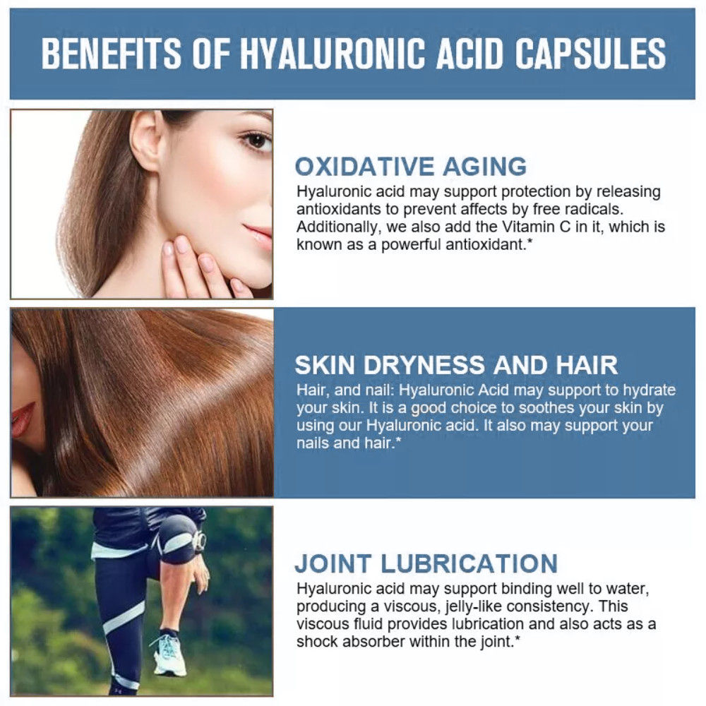 Hyaluronic Acid Turmeric Collagen Supplement Skin and Joint Support 120 x 850mg
