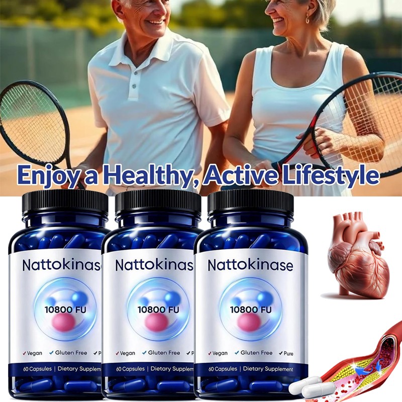 10800 FU 60 Capsules Per Serving Heart stream , Nattokinase Supplement