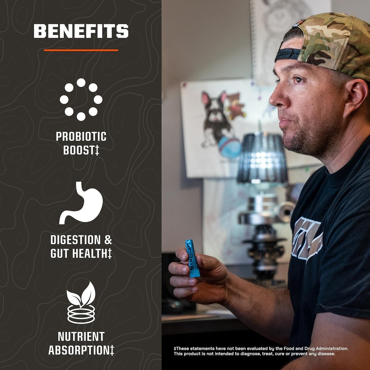 MTN OPS Biotics Probiotic STM Supplement – 3 Flavor Variety Pack – 30 packets