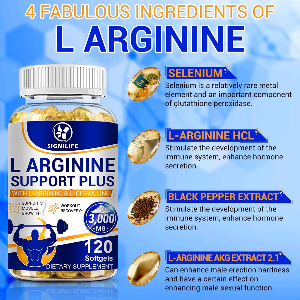L-Arginine L-Citrulline 3000mg Extra Strength Nitric Oxide & Circulation Boost