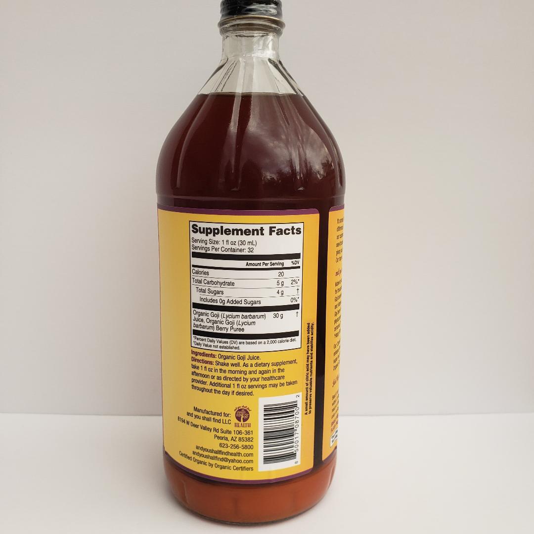 SALE – 2pk – 32oz ORGANIC 100 % GOJI Berry HAPPY Super Fruit JUICE GLASS Bottle