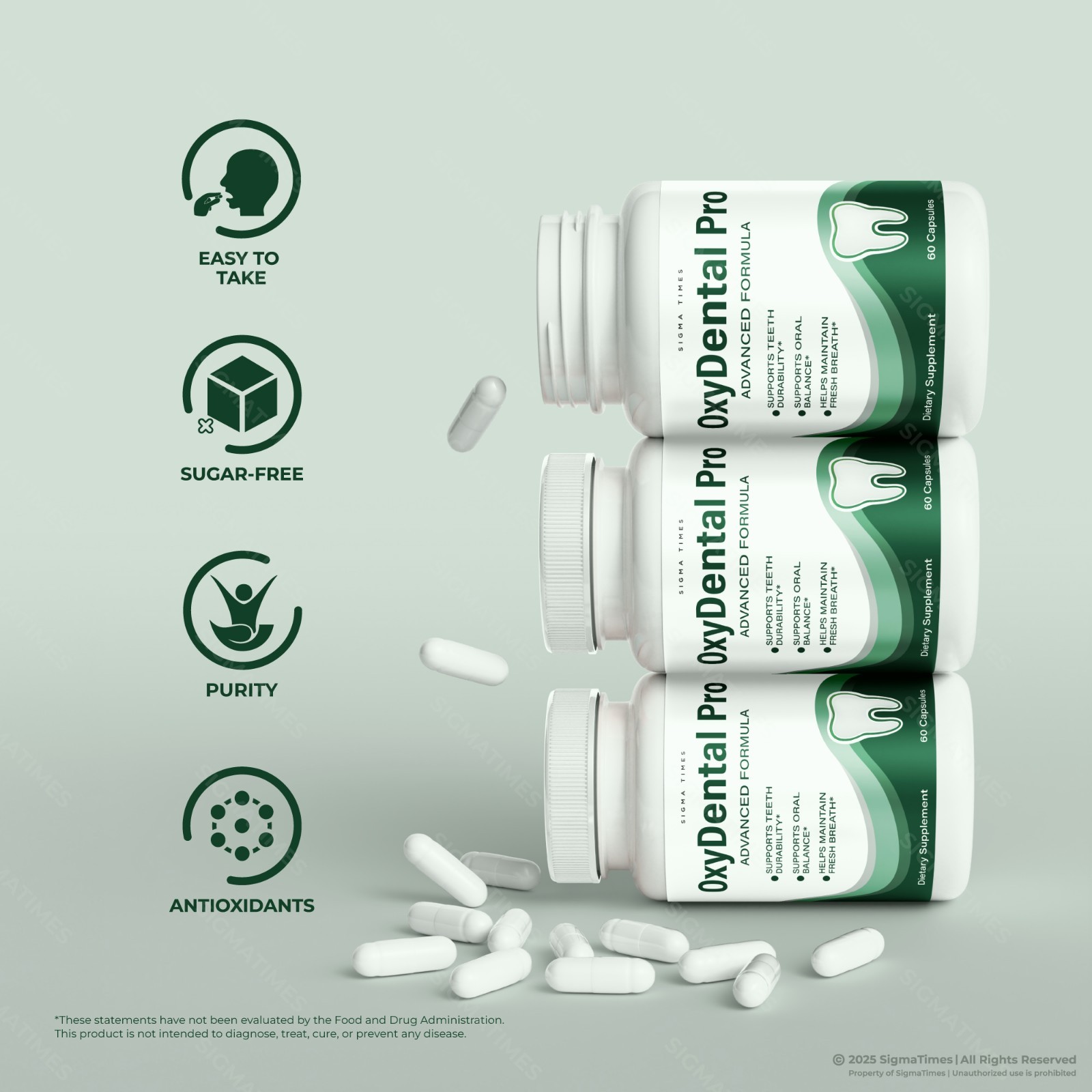 OxyDental Pro Capsules – Oral Care Support, Teeth & Gums Supplement -2Pack