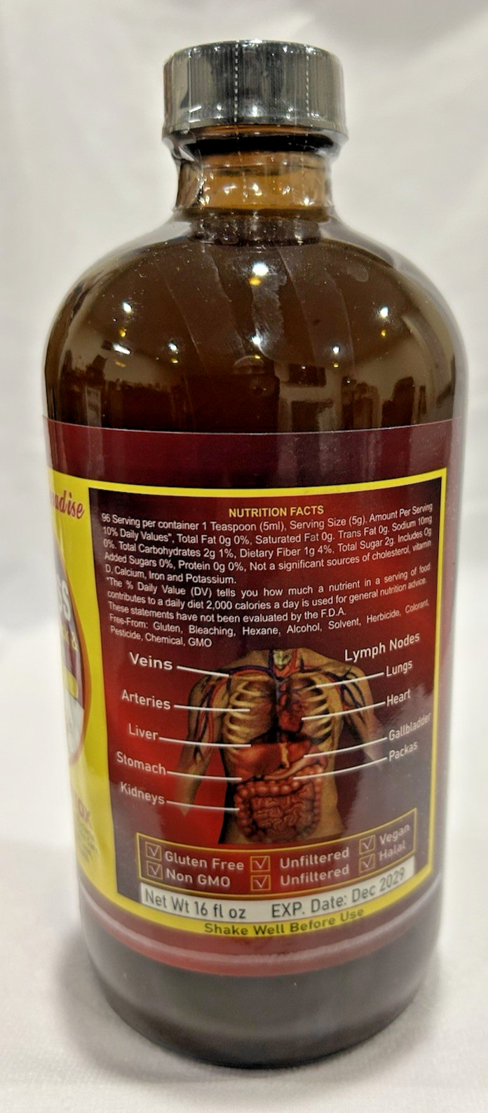 Organic Sea Moss Detox 16 fl oz Bladderwrack Burdock Root Essential Paradise
