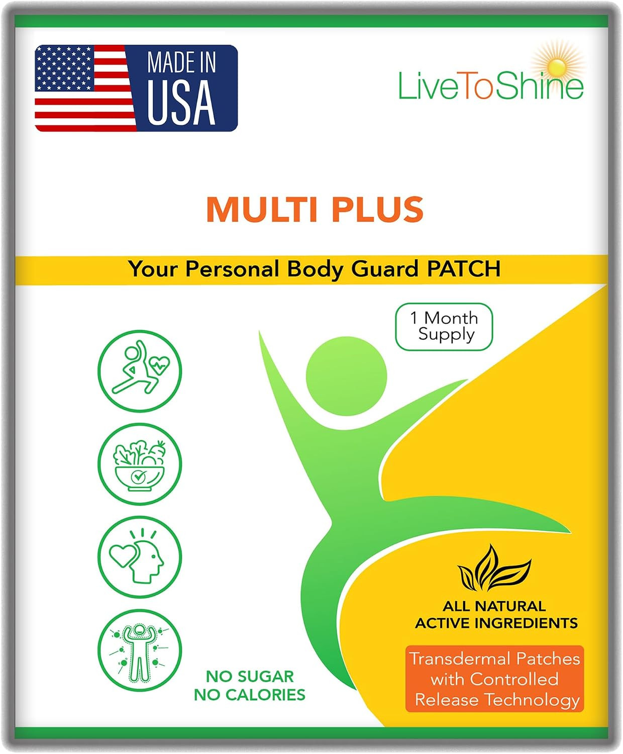 Multi plus Patch – 30-Day Supply – Usa-Made Topical Wellness Patch for Women & M