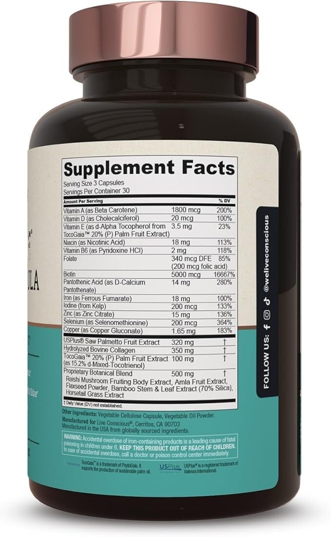 Hair La Vie Clinical Formula Hair Vitamins with Biotin & Saw PalmettoExp 04/2027