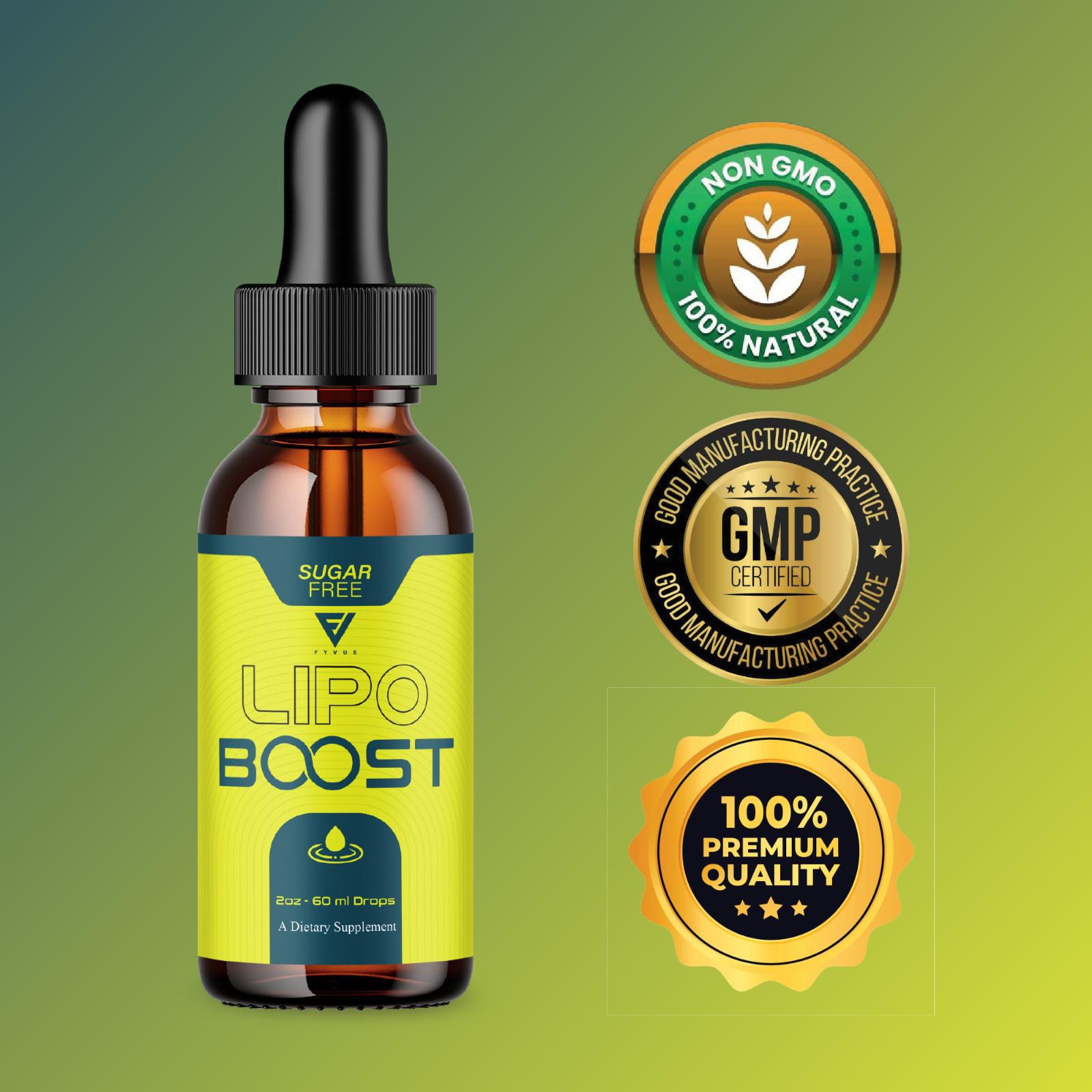 (5 Pack) Lipo Boost Advanced Drops, LipoBoost Maximum Support Formula (10oz)