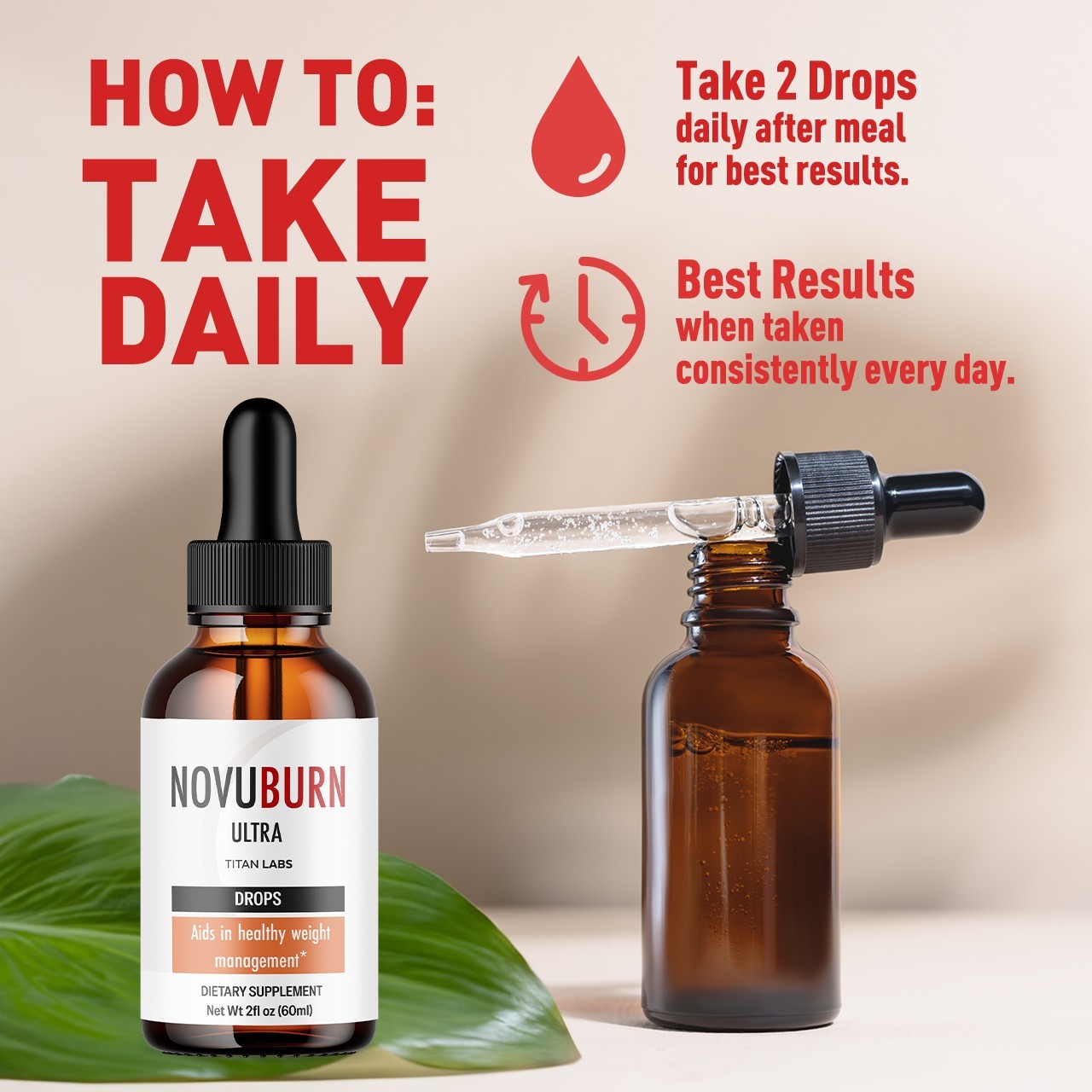 (3 Pack) NovuBurn Drops Natural Health & Fitness Support Novu Burn 90 Servings