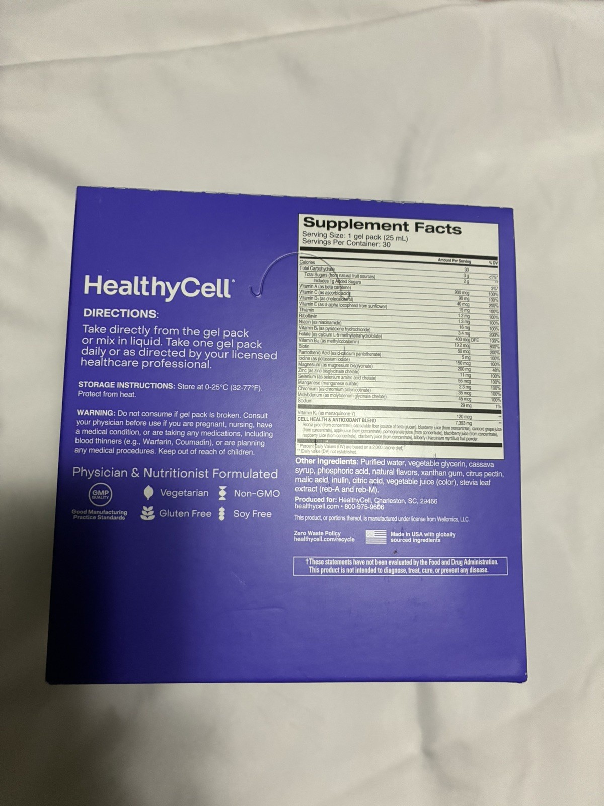 Healthycell Bioactive Daily Liquid Multivitamin for 0.84 Fl Oz (Pack of 30)