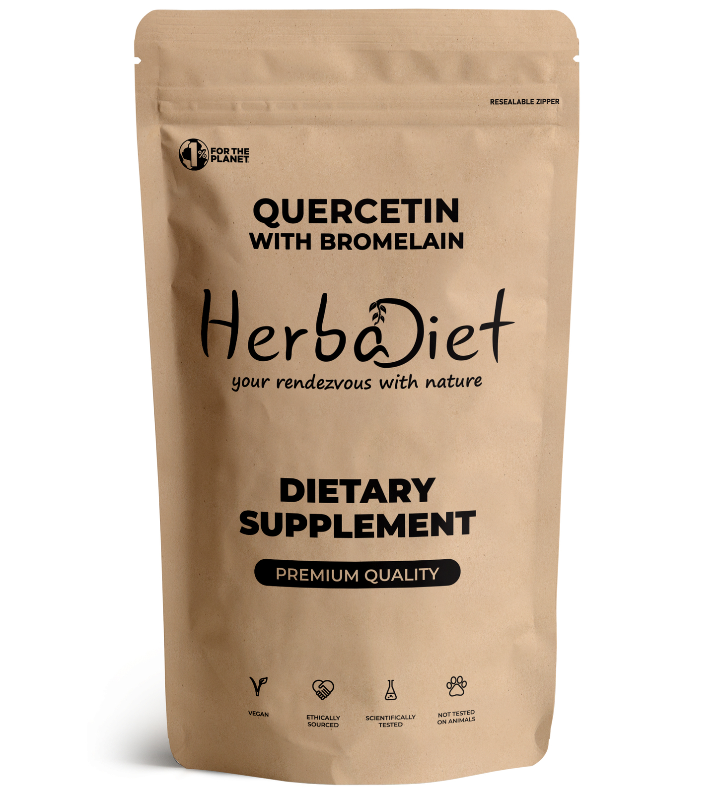 Quercetin Bromelain Powder for Immune Support, Natural Antihistamine 100mg