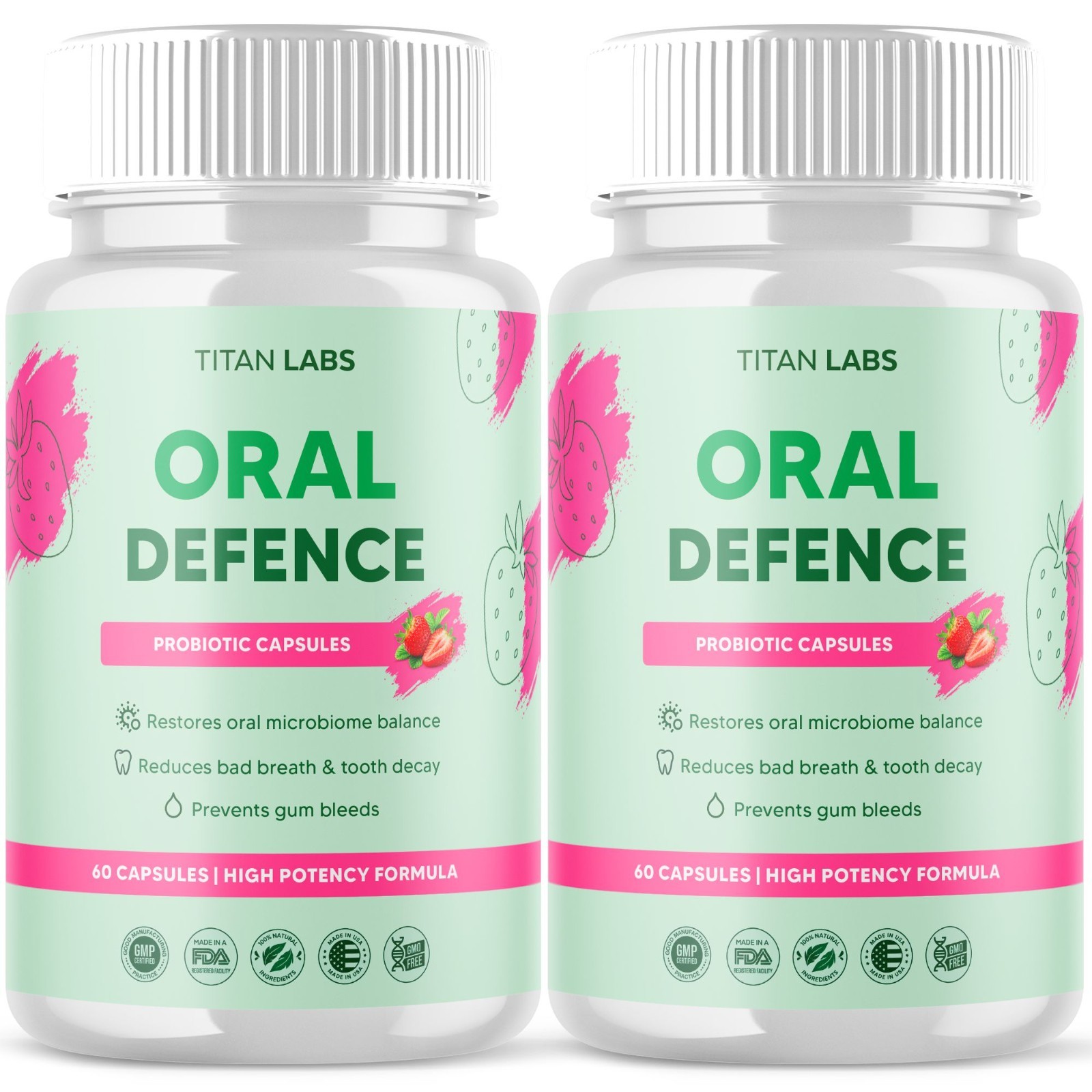 (2 Pack) Oral Defence Advanced Probiotic For Healthy Teeth & Gums 120 Capsules
