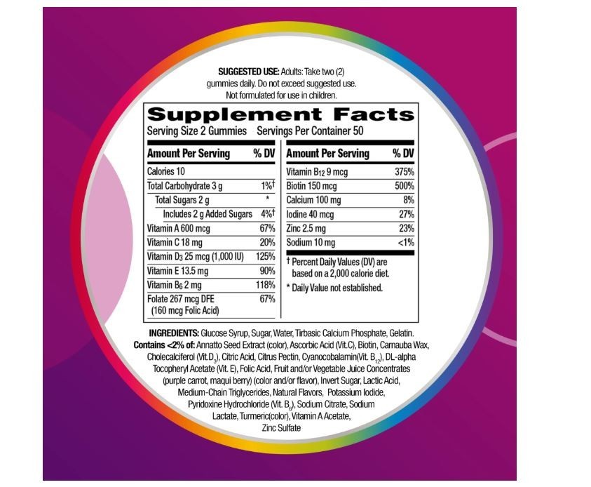 Centrum Multigummies Womens Gummy Vitamin Multivitamin Assorted Fruit 100 Count