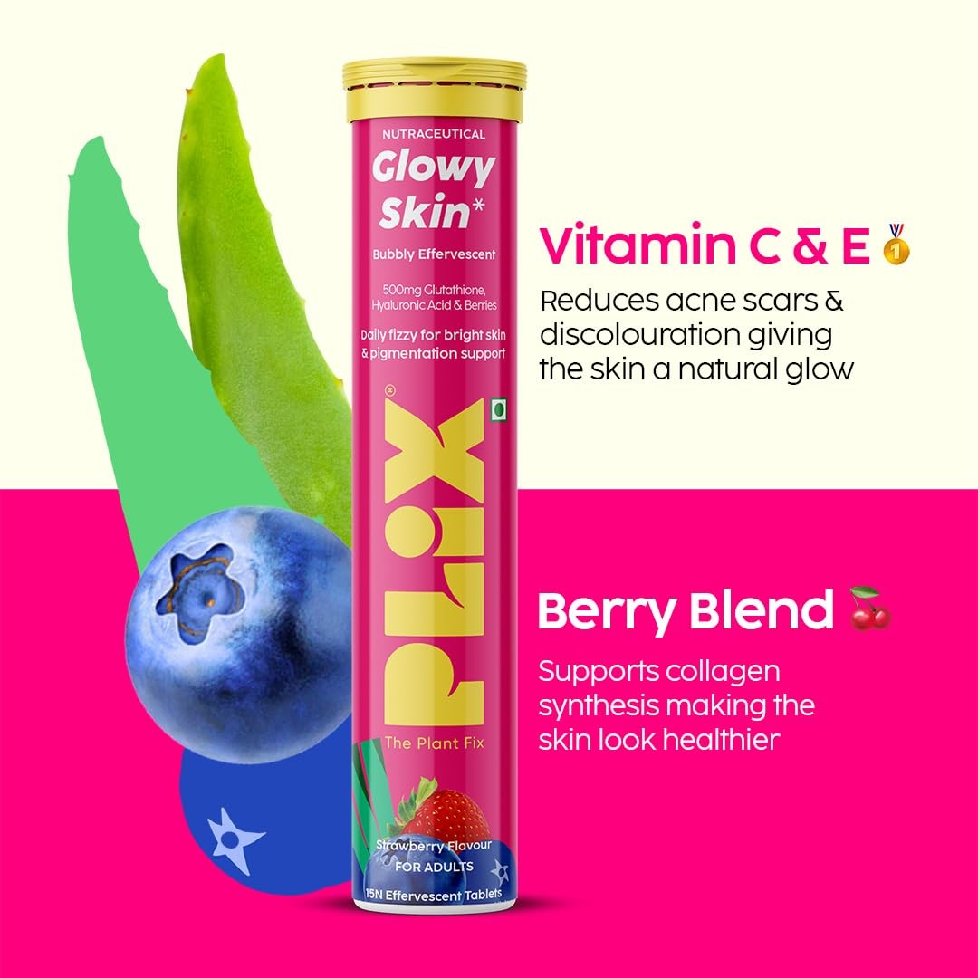 PLIX-The Plant Fix Glutathione Effervescent Tablets for Clear, Glowing Skin