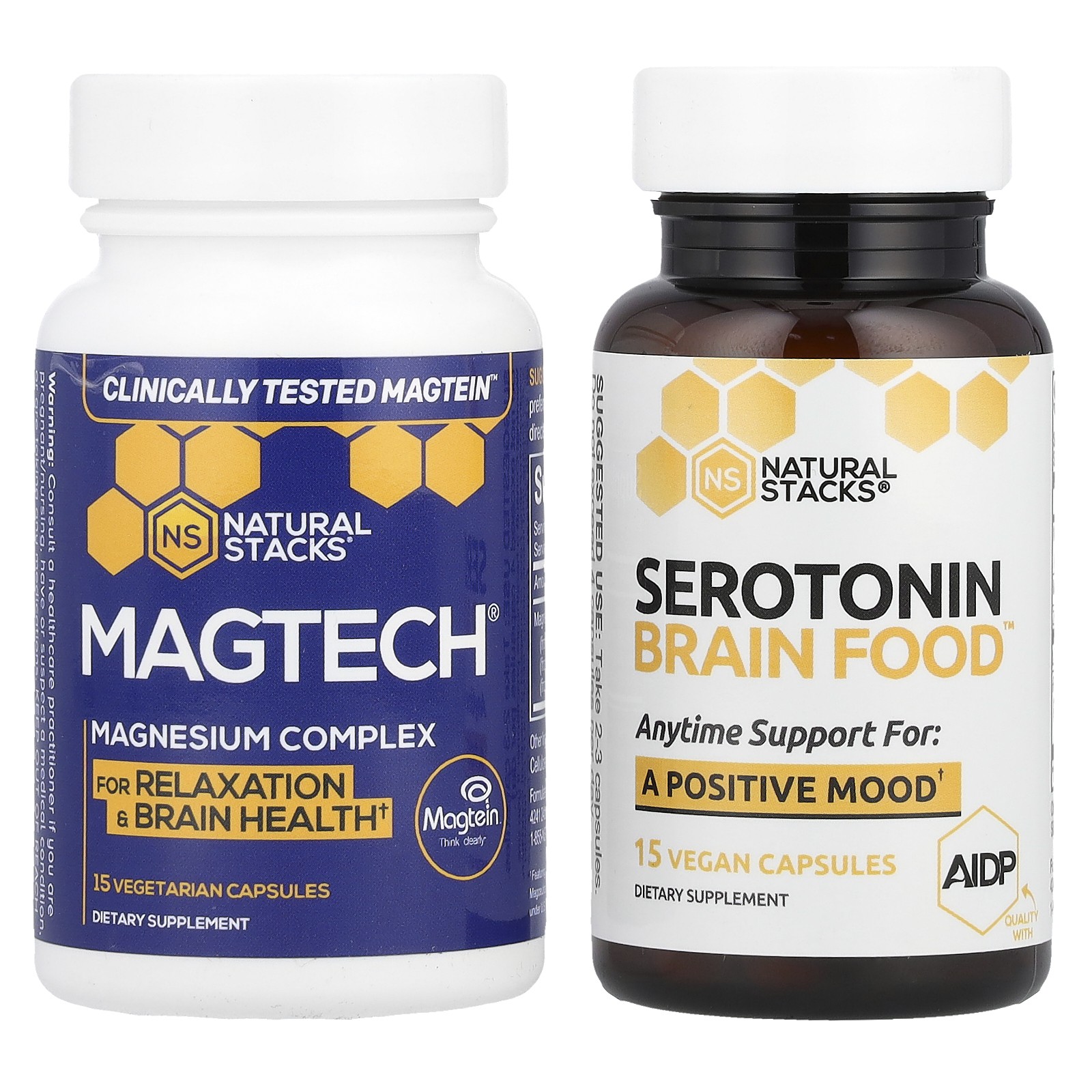 Mood Stack, 2 Bottles, 15 Vegetarian Capsules Each