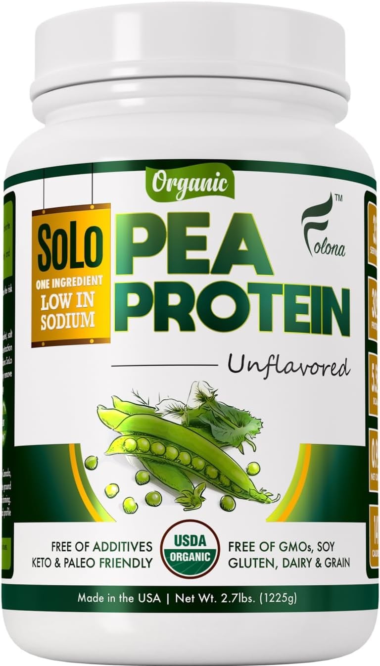 Solo Organic Pea Protein Isolate, Low in Sodium, Canada Grown Peas, 100%…