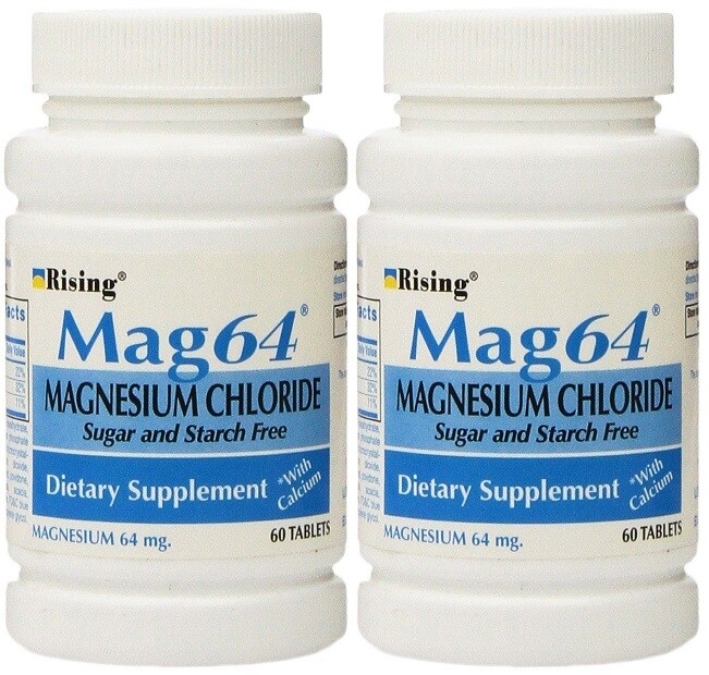 New Mag 64 Magnesium Chloride With Calcium 60 Tablets 2 Bottles 120 Tablets